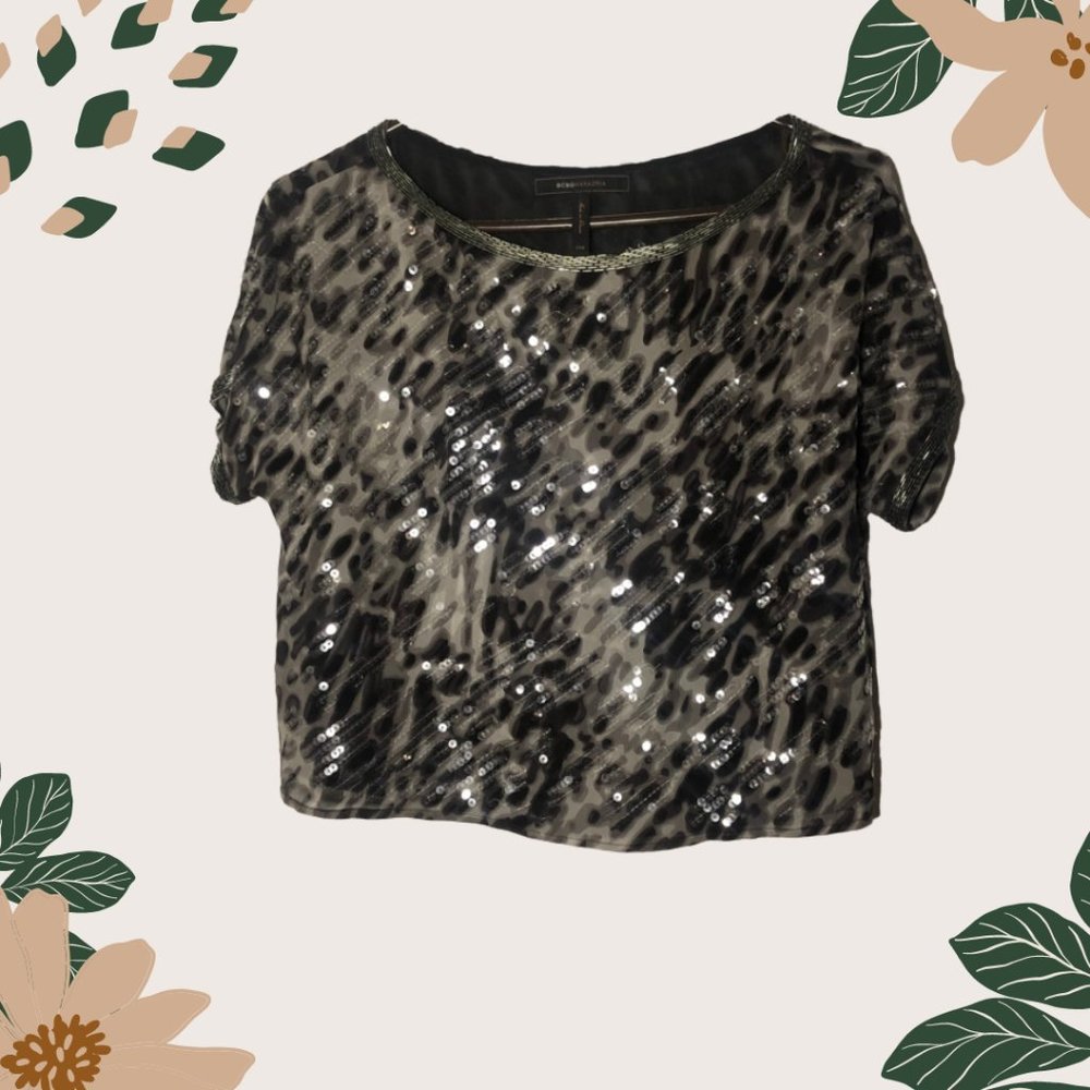 BCBG - Cropped Sequin Top - Size XXS